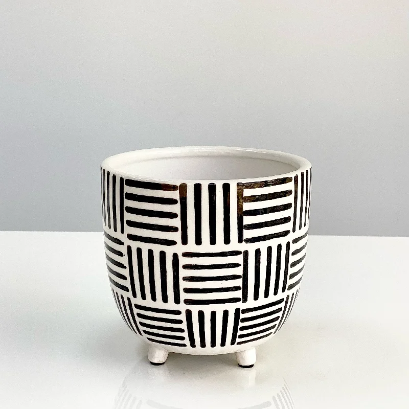 Handmade pottery vase for decor-Black and White Ceramic Large Vase