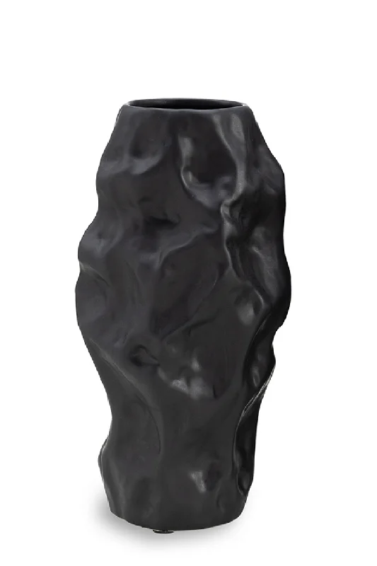 Tall minimalist black vase for sleekness-Black Ceramic Organic Vase | Liang & Eimil Adur