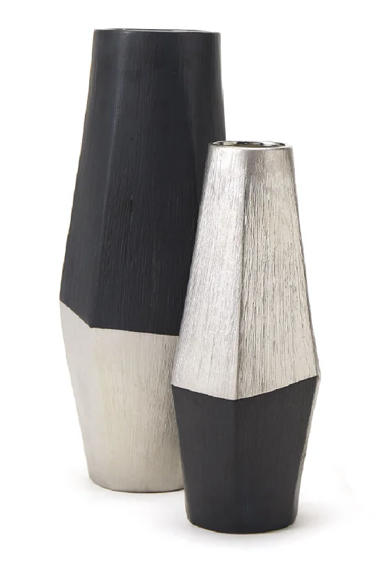 Contemporary blue flower vase for cool-Black & Silver Ceramic Vase - L | Liang & Eimil Diamond I