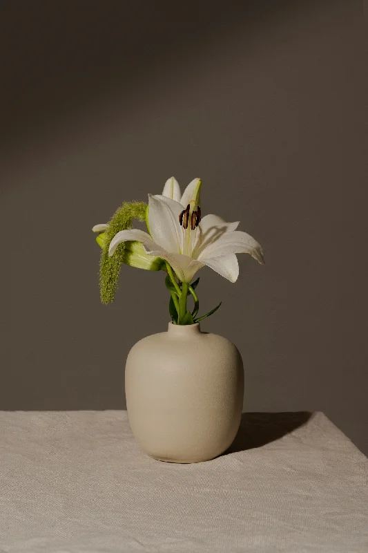 Tall ceramic decorative vase for height-Blanc 05 - Decorative Vase