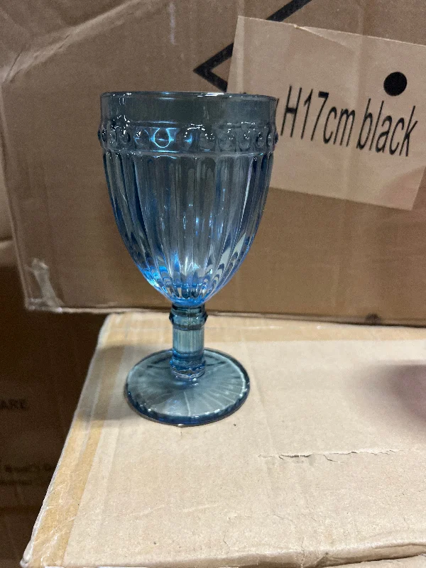 Small luxury ceramic vase for intimate-Blue Color Striped drinking Glass drinkware cup goblet