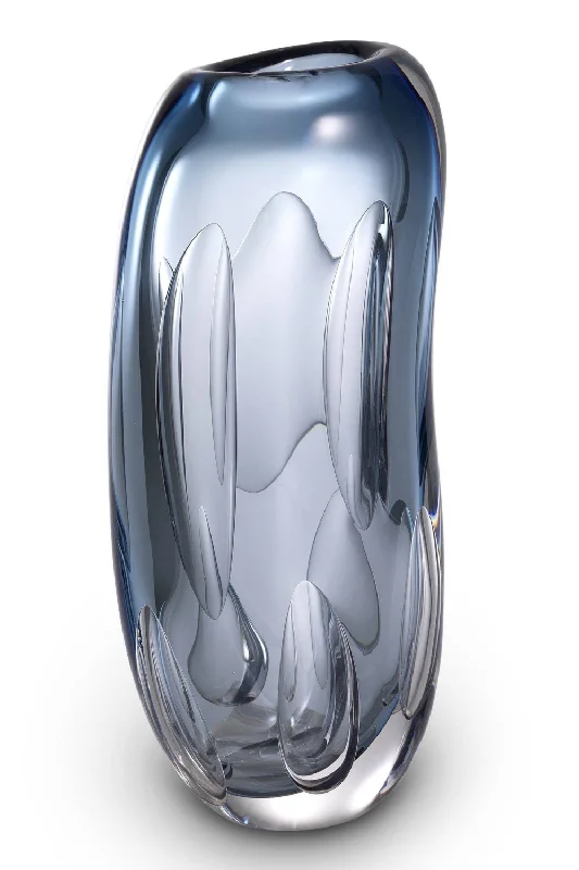 Colorful modern ceramic vase for energy-Blue Handblown Glass Vase | Eichholtz Sianni M