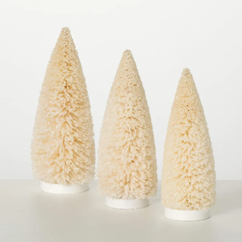 Minimalist white ceramic flower vase for calm-Frosty Cream Bottlebrush Trees