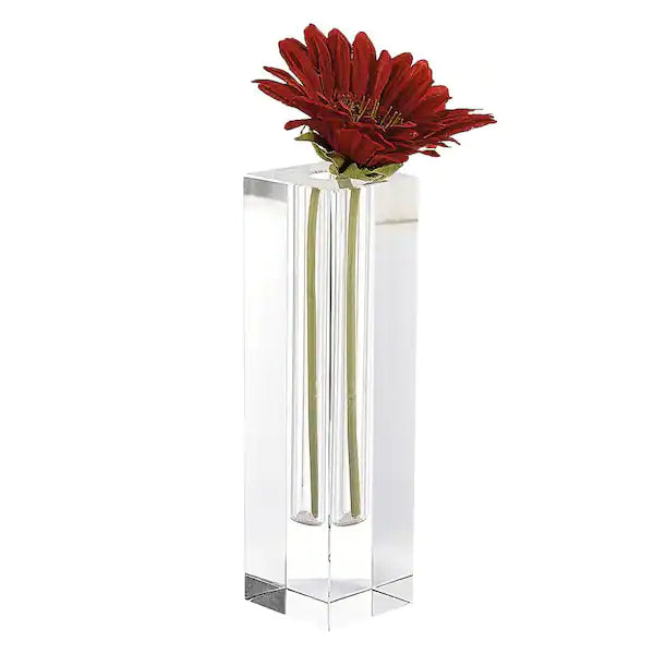 Large modern ceramic vase for statement-TALL SLIM CRYSTAL BUD VASE