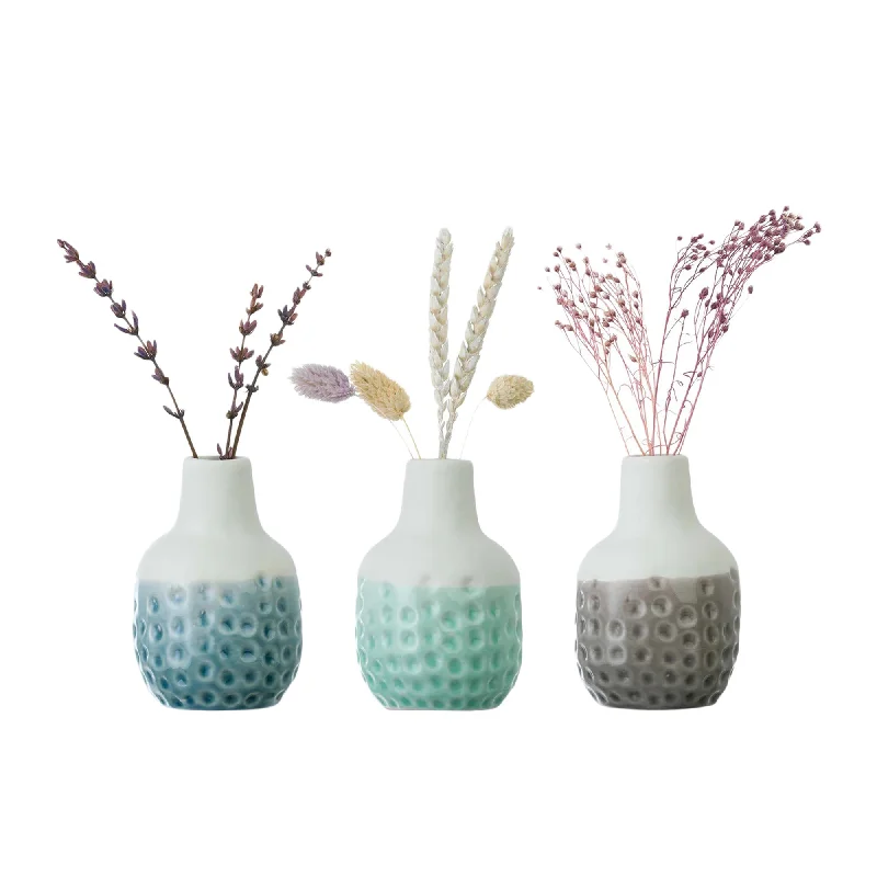 Modern blue vase for cool vibe-Burgon & Ball Dotty Mini Vase Set of 3