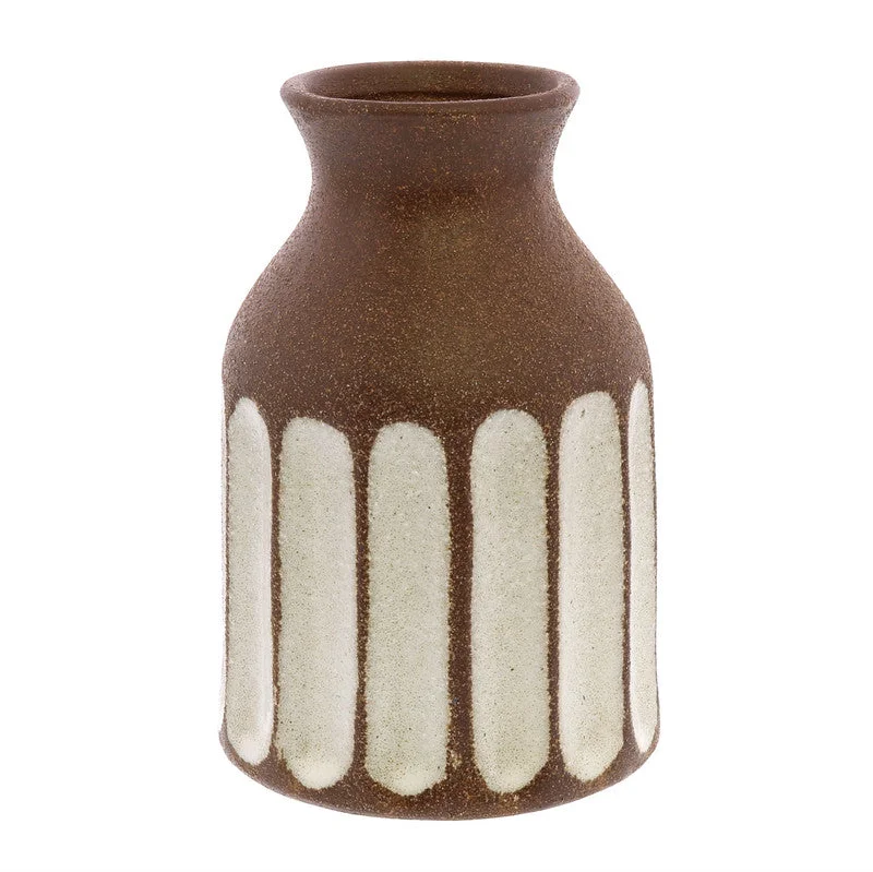 Modern black decorative vase for contrast-Caldwell Ceramic Vase - Brown