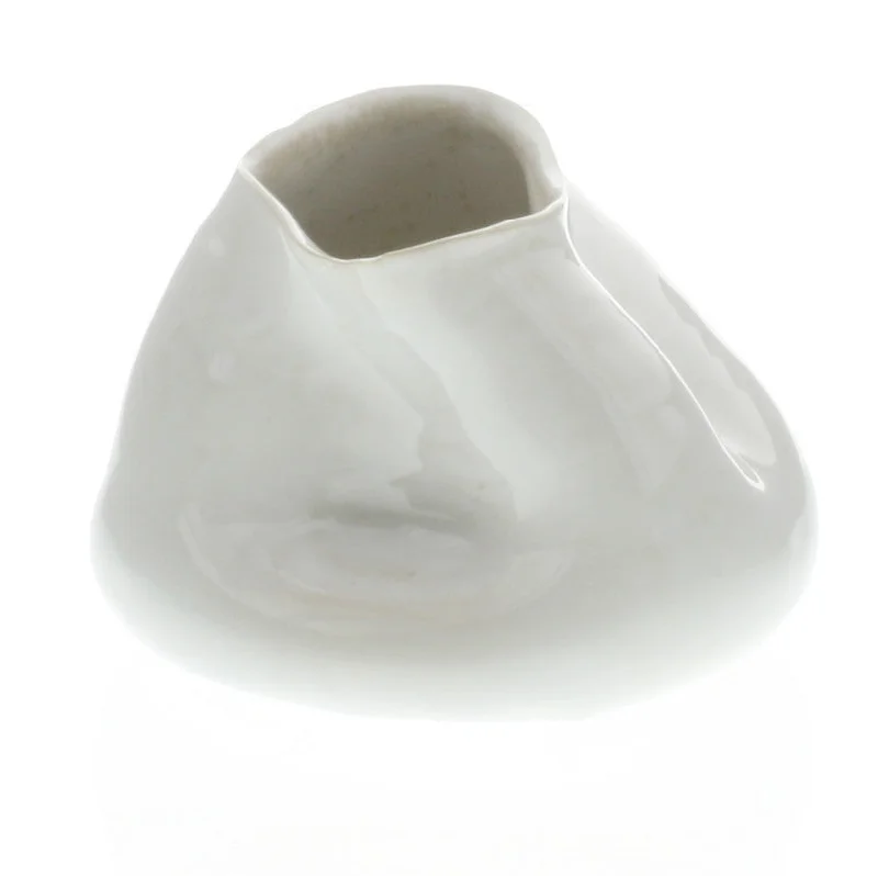 Small white ceramic vase for purity-Canyon Ceramic Vase - Sm - Fancy White