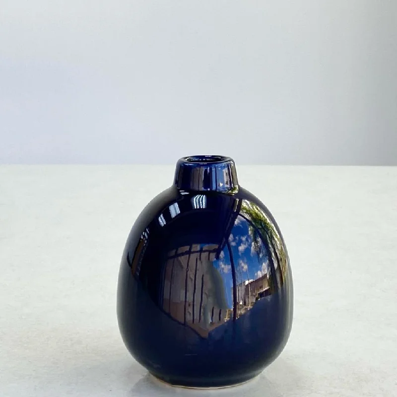 Tall glass decorative vase for style-Ceramic Cutie Blue Vase