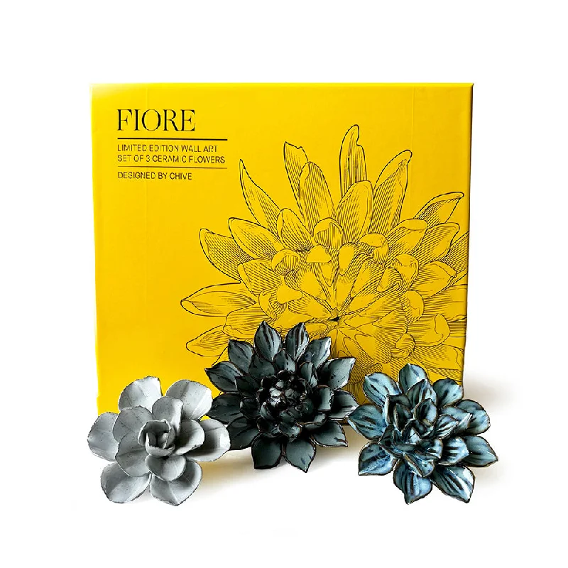 Large luxury glass decorative vase for wow-Ceramic Flower Wall Art Fiore Box Set