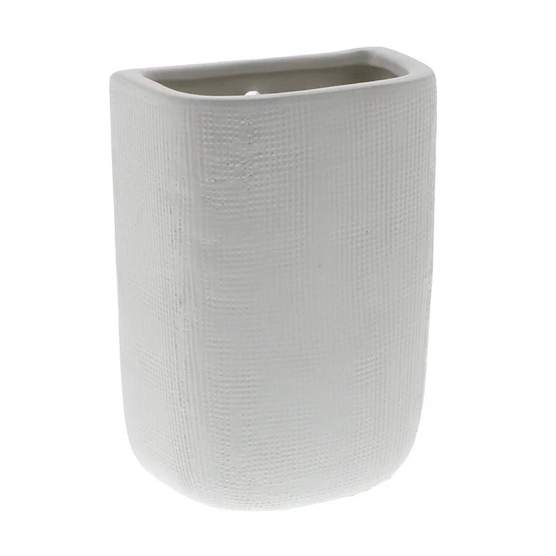 Abstract design vase for modern home-Ceramic Wall Pocket - Tall - White