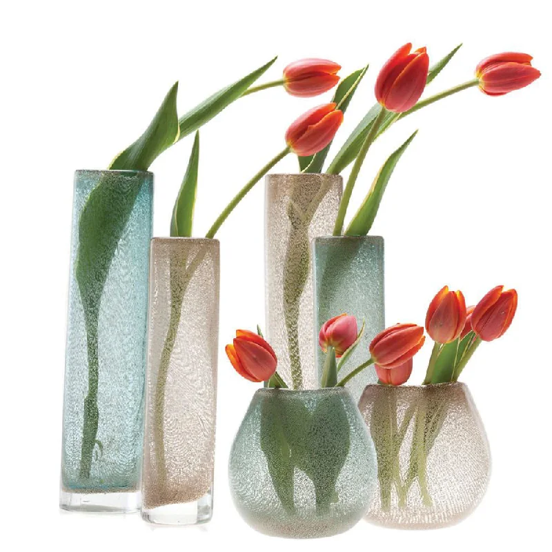 Colorful modern vase for bold touch-Chimney Glass Modern Flower Vase