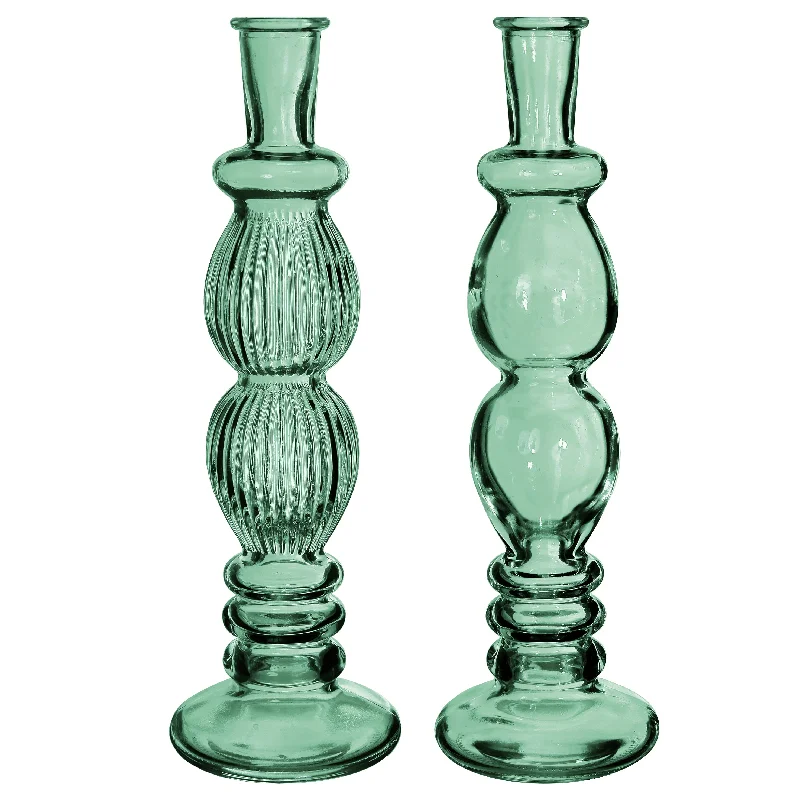 Tall ceramic decorative vase for height-FLORENCE VASE CANDLE H28X9CM GREEN