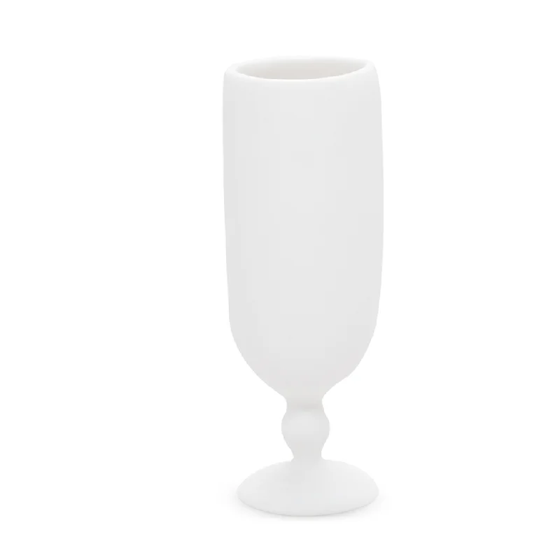 Large glass decorative vase for drama-LARGE PEDESTAL VASE IN WHITE