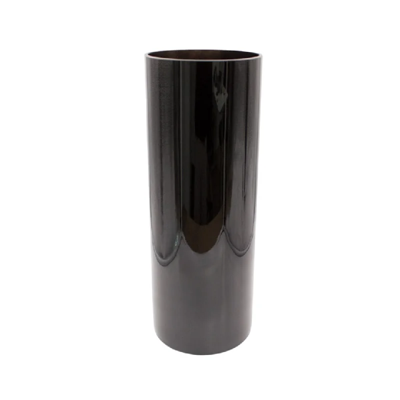 Geometric ceramic vase for modern art-GLASS VASE 15X40CM BLACK