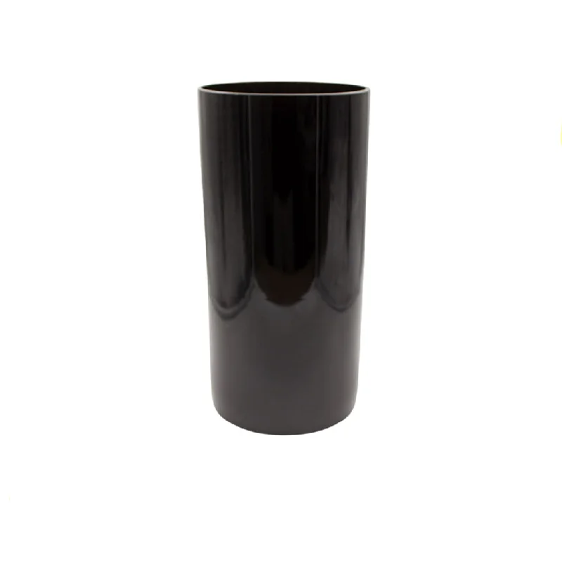 Large glass floor vase for impact-GLASS VASE 15X30CM BLACK