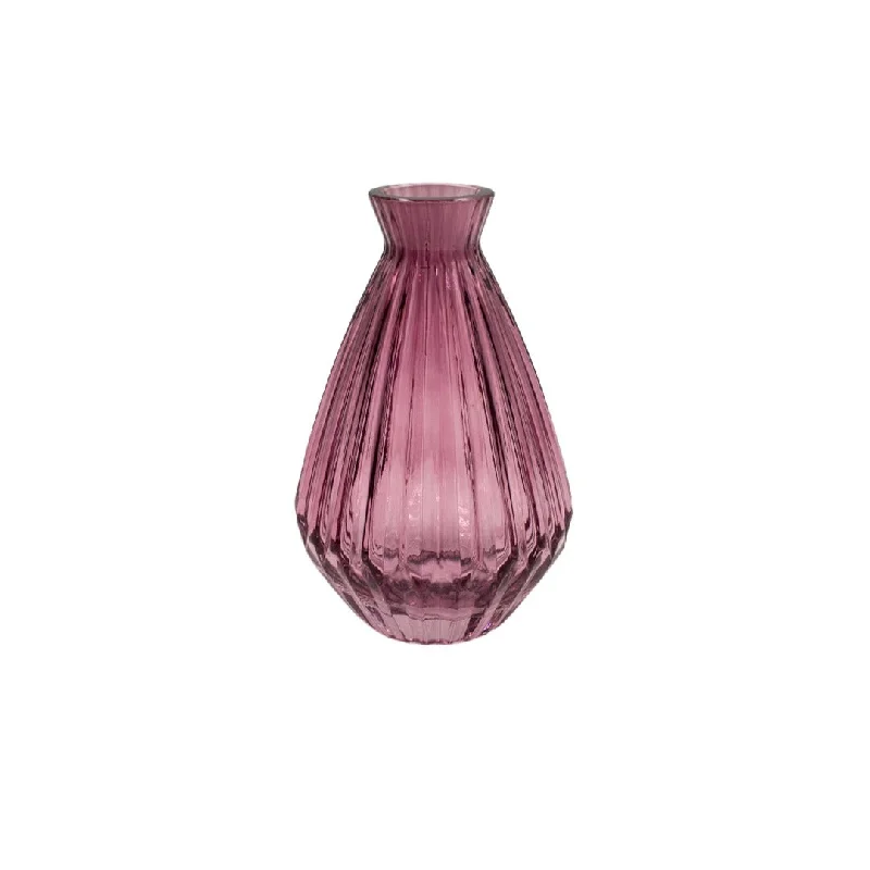 Tall ceramic vase for vertical interest-GLASS VASE PINK 15CM