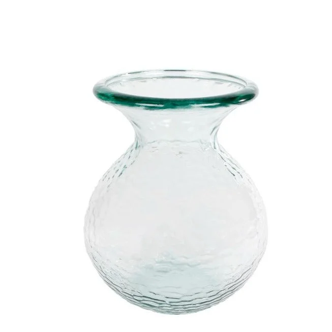 Small luxury gold vase for glamour-VASE PARADISE CLEAR GLASS 15X15X18.5CM