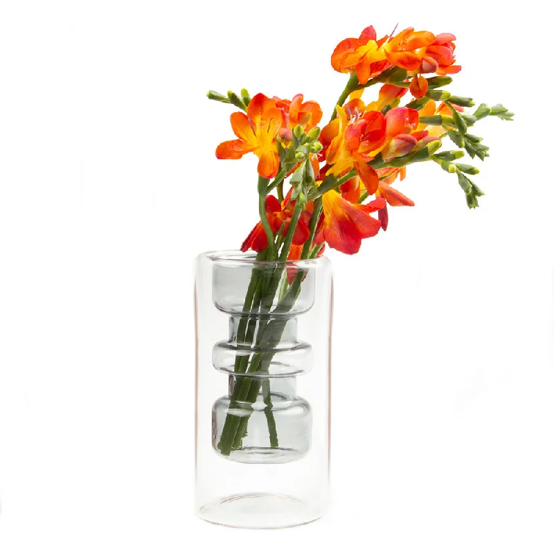 Colorful pottery flower vase for fun-Cylinder Glass Modern Flower Vase