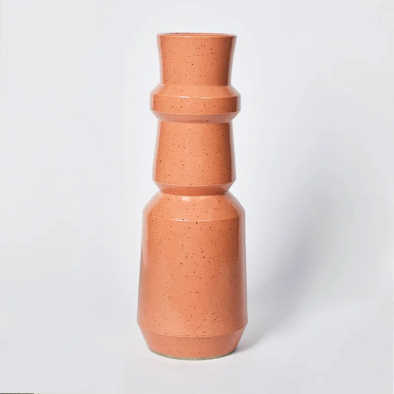 Tall cylinder vase for floral arrangement-Earth Clay Vase - Large