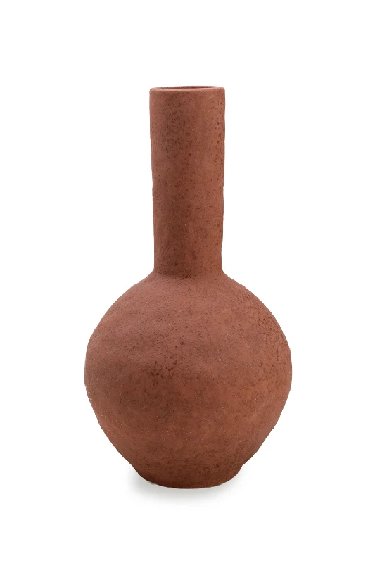 Contemporary gold decorative vase for glamour-Earthy Red Ceramic Vase | Liang & Eimil Joan