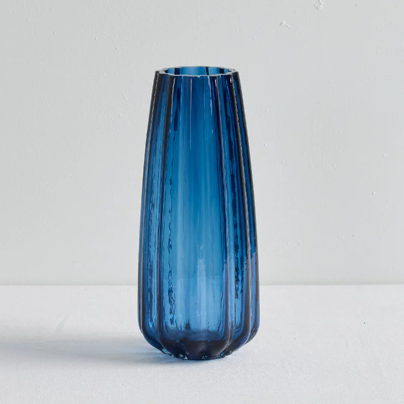 Large glass decorative vase for drama-Elena Glass Vase - Blue