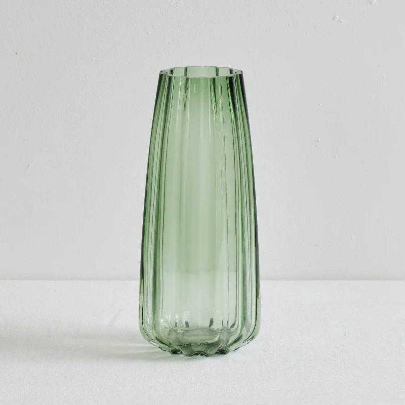 Large modern decorative vase for bold-Elena Glass Vase - Grey/Green