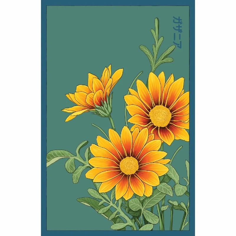 Hand-painted floral vase for charm-Gazania Flower Seeds Packet