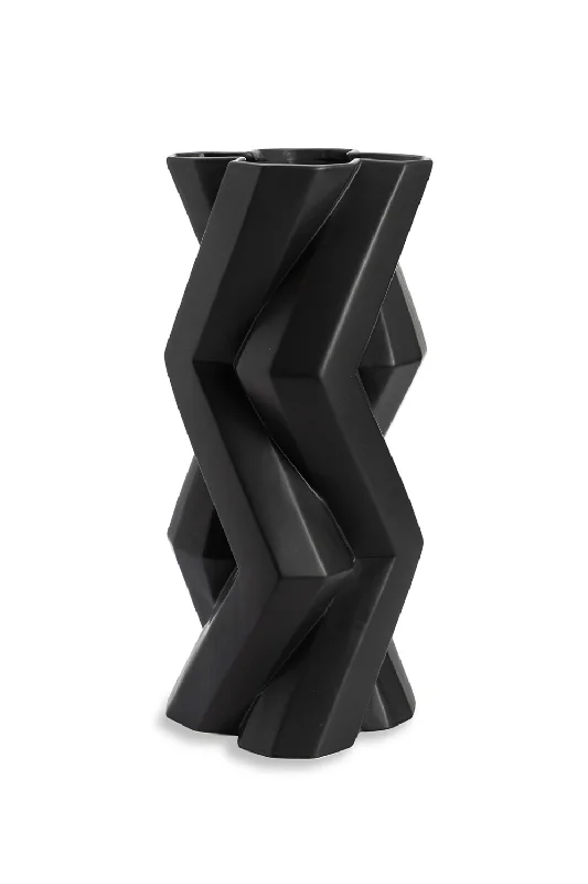 Minimalist black vase for mantle-Geometrical Black Ceramic Vase | Liang & Eimil Boccio