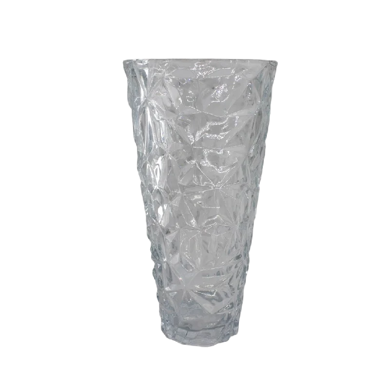 Vintage floral glass vase for retro charm-GLASS VASE 26cm