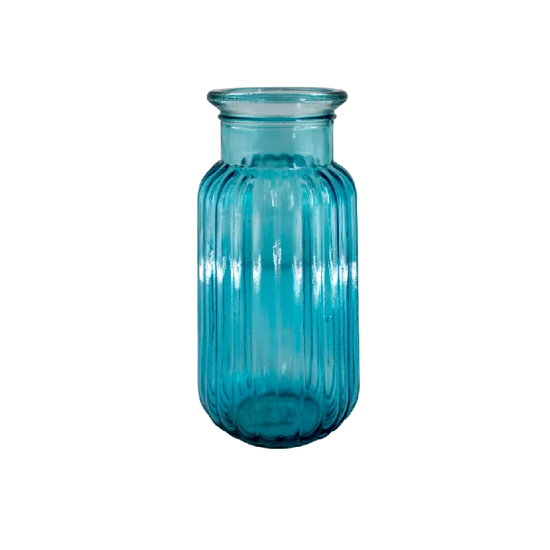 Large luxury ceramic vase for grandeur-Glass Vase Turquoise 22x11cm