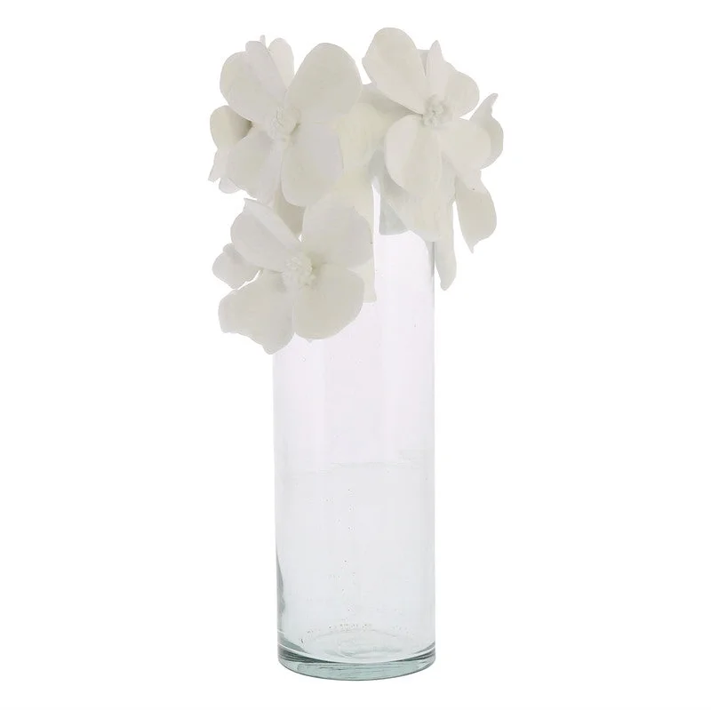 Small luxury ceramic vase for intimate-Glass Vase with Bone China Flower Crown