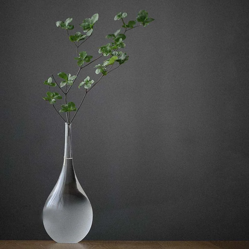 Tall glass vase for dramatic effect-Gohobi Classic Zen Glass Vase