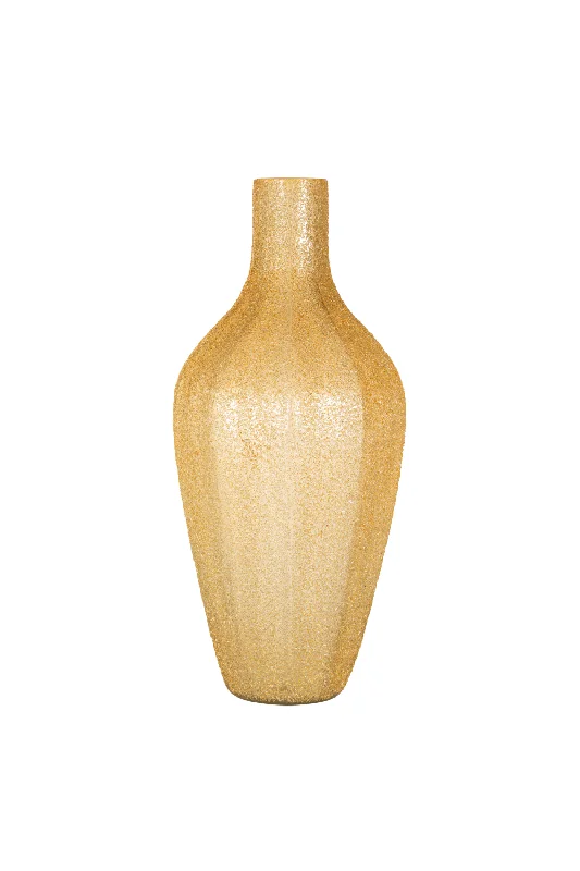 Rustic pottery flower vase for rustic-Gold Glass Bottle Vase S | OROA Cilou