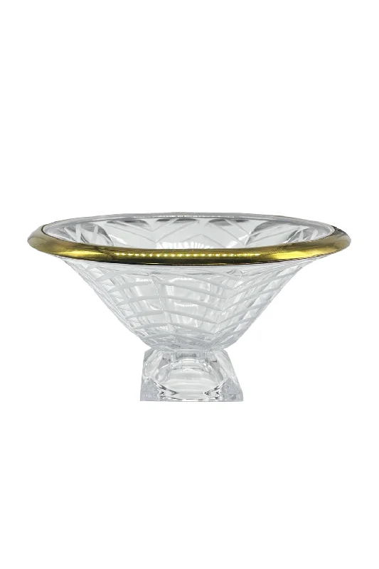 Large modern vase for bold decor-Gold Rimmed Glass Vase | Liang & Eimil Crystal Bowl