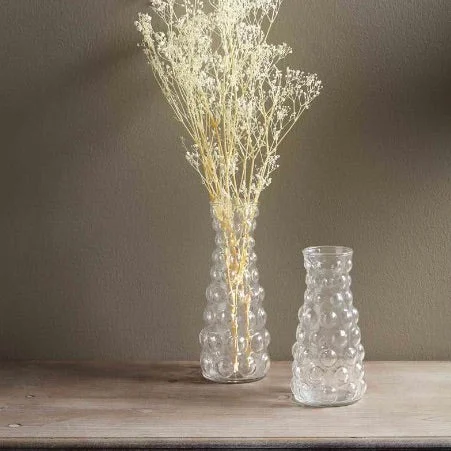 Rustic pottery tall vase for texture-Hobnail Glass Vases