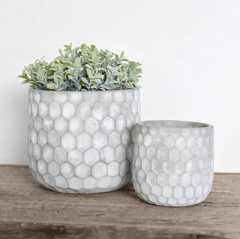 Minimalist blue flower vase for serene-Set/2 Honeycomb Planters