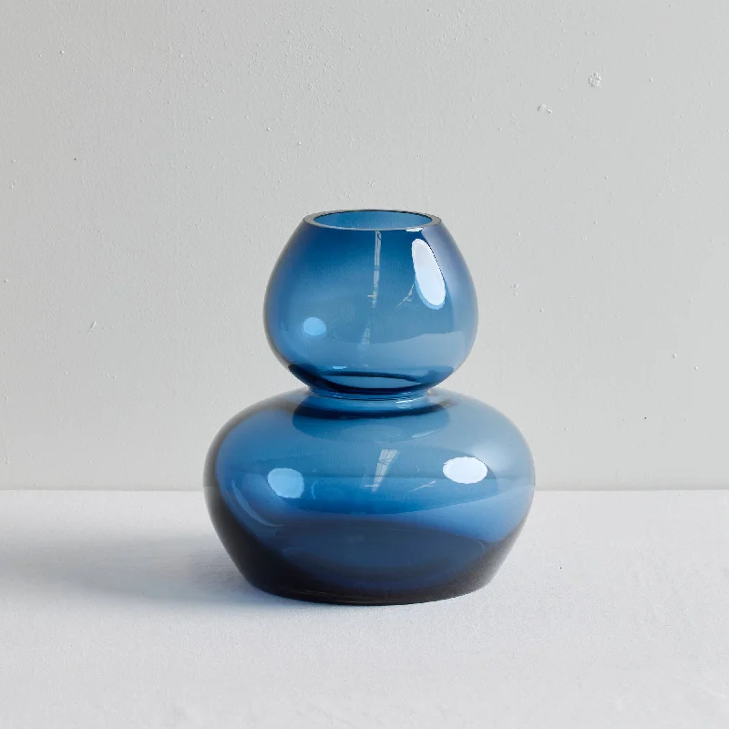 Geometric glass abstract vase for design-Juniper Vase - Blue