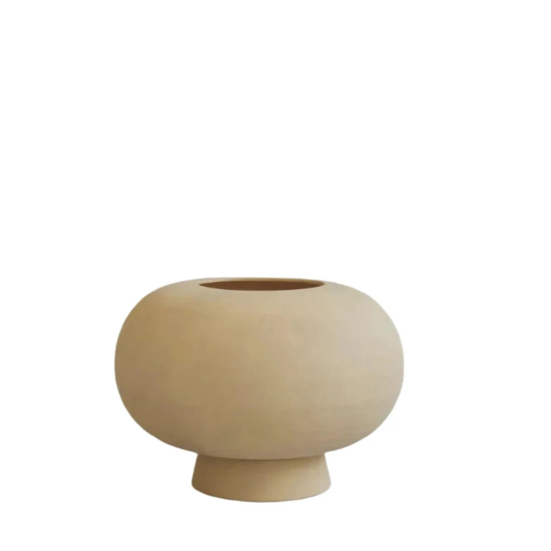 Minimalist blue vase for serene feel-Kabin Vase | Fat | Sand