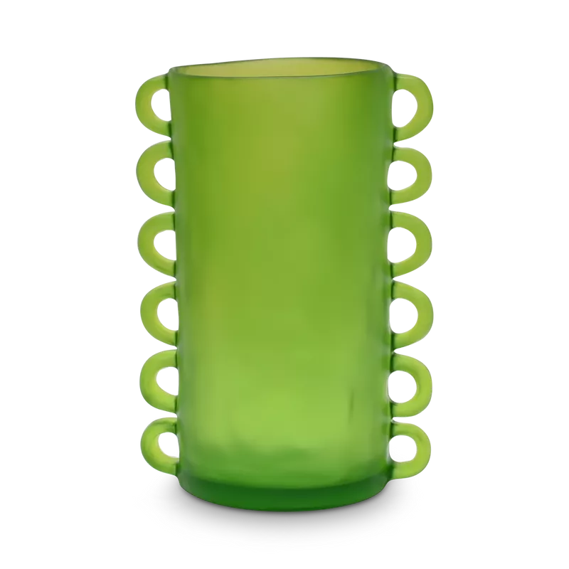 Large modern vase for bold decor-LARGE LOOPY VASE IN GREEN