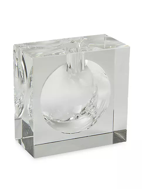 Colorful abstract vase for playful decor-LARGE SQUARE BUBBLE CRYSTAL VASE