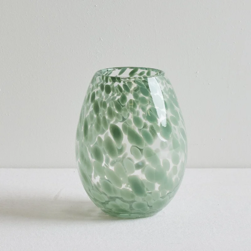 Modern gold ceramic vase for chic-Lottie Glass Vase - Soft Green