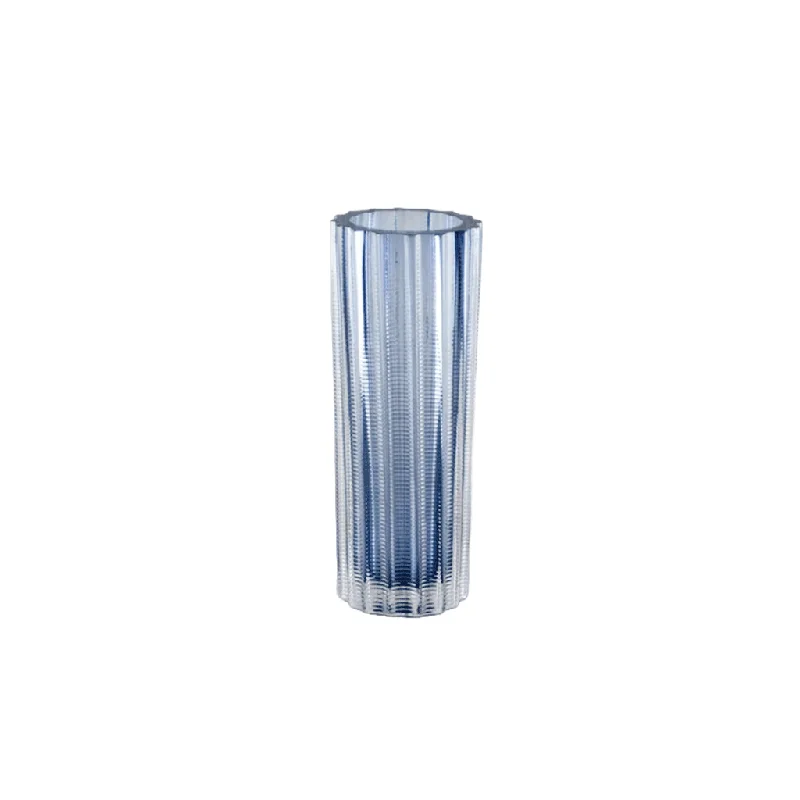 Large luxury marble flower vase for opulence-MATT KOLBRENER THREADED VESSEL IN BLUE