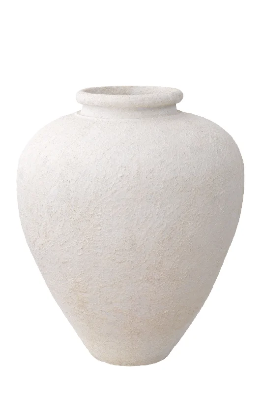 Small modern glass flower vase for detail-Matte White Clay Vase | Eichholtz Reine L