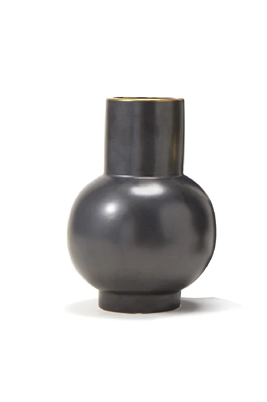 Rustic pottery vase for earthy tones-Metallic Glazed Ceramic Vase | Liang & Eimil Brimstone