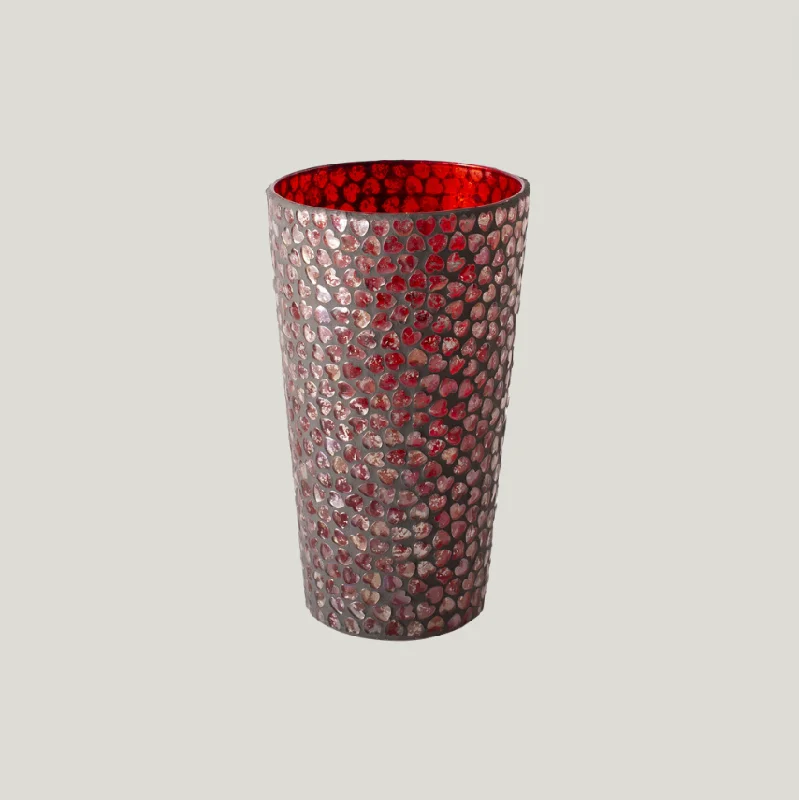 Colorful ceramic vase for energy-Mosaic Heart Vase