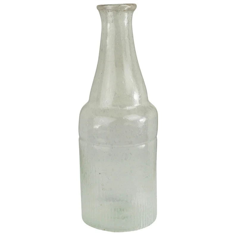 Modern ceramic vase for living room-Peppered Vase, Tall Bottle, Seeded Glass