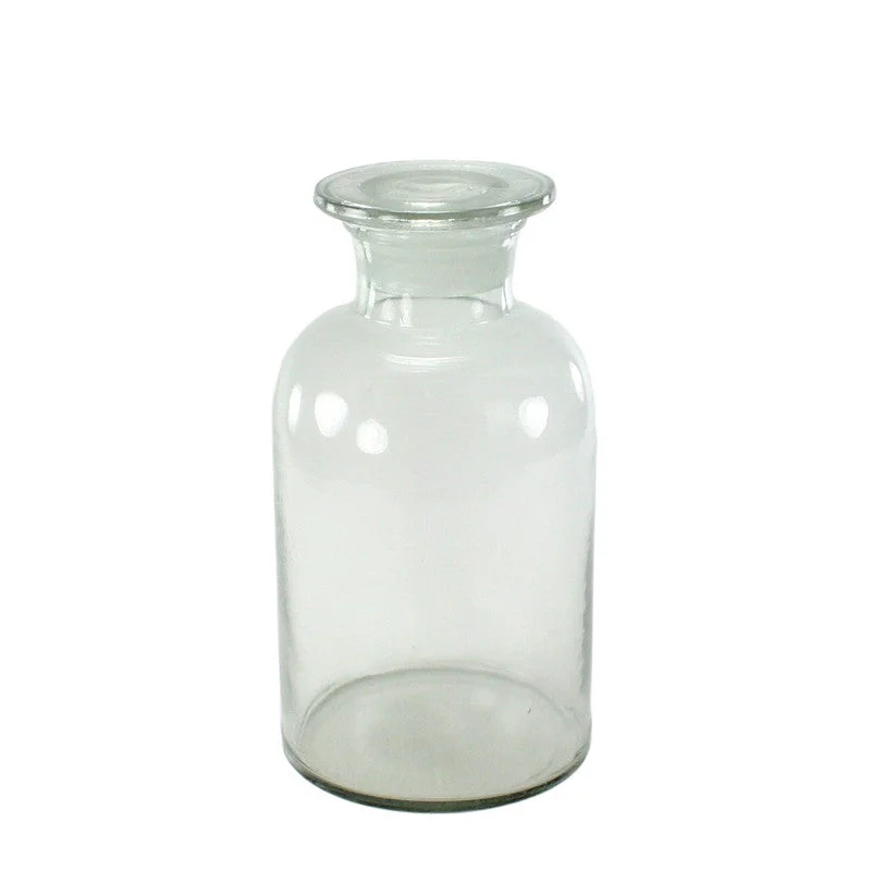 Small white pottery vase for subtlety-Pharmacy Jar with Stopper - Lrg Clear