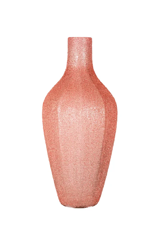 Large modern vase for bold decor-Pink Glass Bottle Vase L | OROA Ceylin