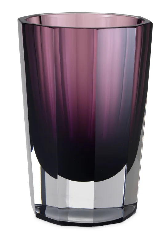 Hand-painted abstract vase for creativity-Purple Octagonal Glass Vase | Eichholtz Chavez L