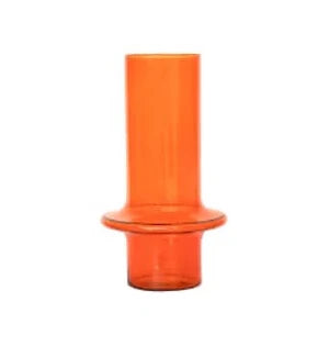 Small luxury vase for intimate setting-RECYCLED GLASS VASE IN PAPRIKA